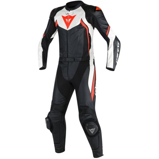 Dainese-AVRO D2 2 PCS Kombi, Schwarz/Weiss/Rot-Fluo, Größe 54