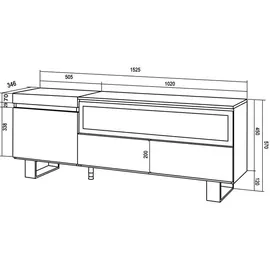 SKRAUT HOME Tv-schrank, Natur, Holzwerkstoff, Rechteckig, 150x57x35 cm, Wohnzimmer, Wohnwände, Lowboards, Lowboards stehend