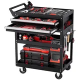 Vevor Werkzeugwagen 785x450x945 mm, 181 kg Tragkraft, Werkstattwagen mit 2 Schubladen, Aufbewahrungs-Organizer für Mechanikerwerkzeuge, für Garage, Lager & Reparaturwerkstatt, Schwarz