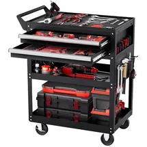 Vevor Werkzeugwagen 785x450x945 mm, 181 kg Tragkraft, Werkstattwagen mit 2 Schubladen, Aufbewahrungs-Organizer für Mechanikerwerkzeuge, für Garage, Lager & Reparaturwerkstatt, Schwarz