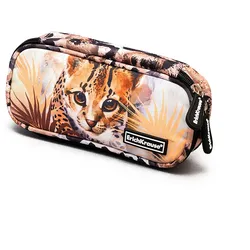 1 Federmäppchen Leopard 21x9x5cm Beige Schwarz Schulsachen Federtasche für Stifte Füller Spitzer Radiergummi Lineal Mäppchen Stifttasche