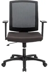 Viking Realspace Karl Economy Bürostuhl Wippmechanik Netzstoff, Stoff Feste Armlehne Höhenverstellbarer Sitz Schwarz 110 kg MC1002C