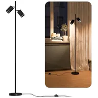 Linovum TAVIRA Stehlampe schwarz 2-flammig mit Fußschalter inkl. 2x