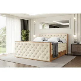 altdecor Boxspringbett 140 x 200 cm H3 Beige