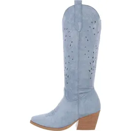 Ital-Design Cowboyboots Damen Blau 38