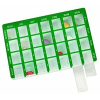 Pflegehome24® Arzneikassette Pillenbox Pillendose, Grün 7-Tage, 1 Woche