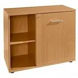 Schäfer Shop Select Sideboard, mit Drehtür, abschließbar, Spanplatte, B 800 x T 420 x H 663 mm, rechts anstellbar, Buche