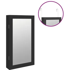 vidaXL Spiegel-Schmuckschrank mit LED-Beleuchtung Wandmontage Schwarz