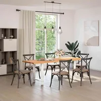 VidaXL Esstisch mit Baumkanten 220x80x74 cm Massivholz Eiche -
