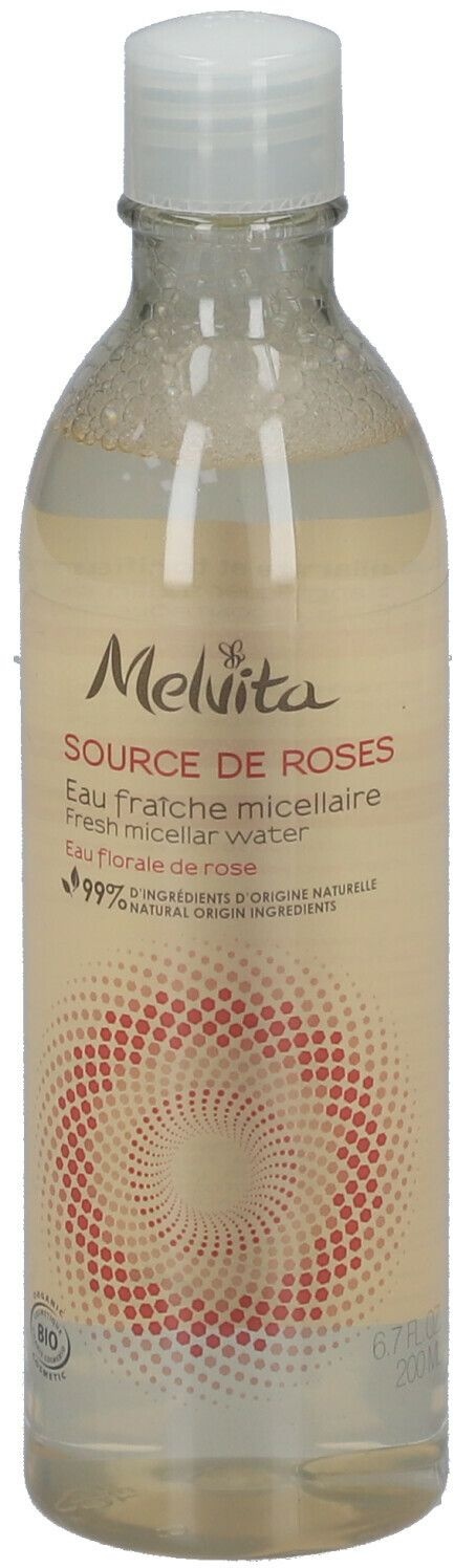 Melvita Source de Roses Eau fraîche micellaire 200 ml eau pour le visage