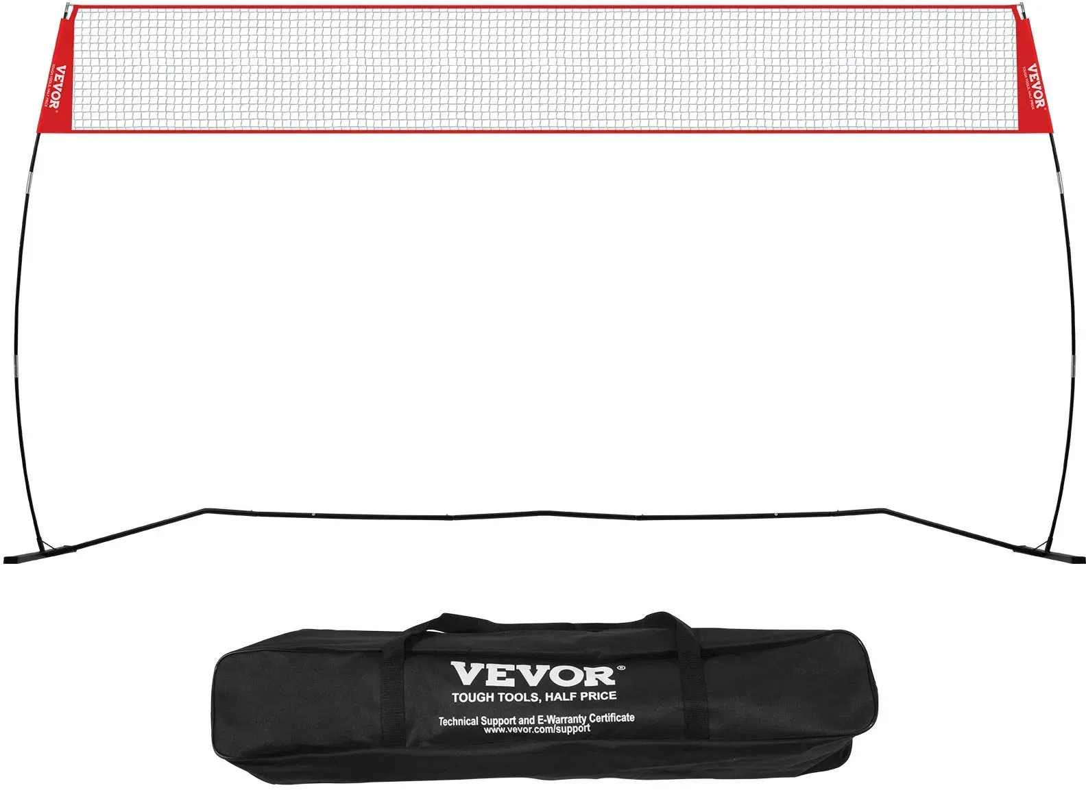 VEVOR Volleyballnetz Höhenverstellbares Volleyballnetz Set, 4,3 x 2,3-2,4 m Tragbarer Beachvolleyball-Netz, Volleyballnetz Faltbare Volleyballnetz mit Volleyball & Tragetasche, für Garten, Strand