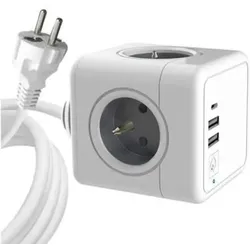 MicroConnect Power Cube 4xFrench Type E outlets 2 USB A ports 1