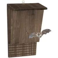 Relaxdays Fledermauskasten, großer Unterschlupf für Fledermäuse, HxBxT: 37 x 22 x 12,5 cm, Fledermaushotel, Holz, braun