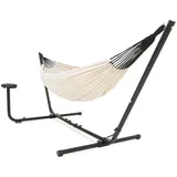 Vita5 Hängematte mit Gestell – Extra Große Hängematte aus 80% Baumwolle & 20% Polyester für Garten, Balkon, Terrasse und Camping – inkl. Tragetasche
