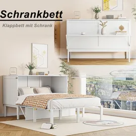 XDOVET Schrankbett 140 x 200 cm Weiß