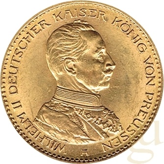 20 Mark Goldmünze Wilhelm II von Preußen Uniform