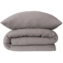 SCHIESSER Molly Unifarben Grau 135 x 200 cm + 80 x 80 cm