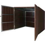 Mendler Mülltonnenverkleidung HWC-J29, Mülltonnenbox für Müllcontainer 660-1100L, WPC Metall 172x213x160cm ~
