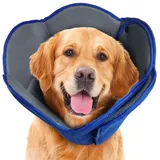 IECOii Halskrause für Hund,Leckschutz Halskrause für Kleine Hunde,Halskrause Katze,Weiche Kegel FüR Hunde Nach Der Operation Zu Stoppen Lecken,AnpassungsfäHig Hund Kegel für Chihuahua,Blau-S