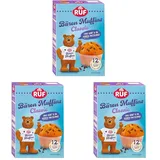 RUF Bärchen Muffins Classic, Backmischung für 12 fluffige Muffins mit Schoko Flocken, inkl. Bären Sammelfigur und Muffinförmchen, ideal für Kinder, Familien & Geburtstage (Packung mit 3)