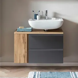 Held Waschbeckenunterschrank, Varese B: 85 cm, Grau/Eiche Wotan,