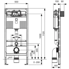 TECE TECEprofil WC-Modul mit Uni-Spülkasten mit integrierter Hygienespülfunktion - Neutral