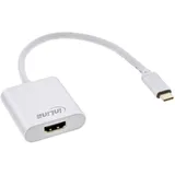 InLine USB Typ-C zu HDMI 20 cm Silber