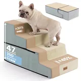 Gardner Pet 2-in-1 Hundetreppe für Hunde, 4 Stufen, Beige, 23/47cm Hoch