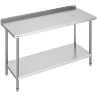 Vevor Arbeitstisch Edelstahl 610 x 1524 x 914 mm weiß