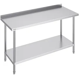 Vevor Arbeitstisch Edelstahl 610 x 1524 x 914 mm weiß