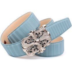 Ledergürtel ANTHONI CROWN, Damen, Gr. 90, blau (hellblau), Rindsleder, casual, Gürtel