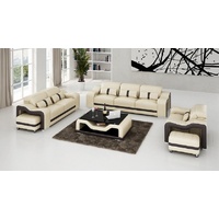 JVmoebel Sofa Schwarz-weiße Sofagarnitur 3+1+1 Sitzer Stilvolle Designermöbel, Made in Europe beige|braun