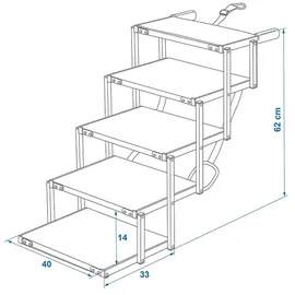 PRO PLUS ProPlus Hundetreppe Aluminium faltbar