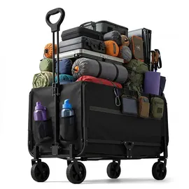 Relaxdays Bollerwagen faltbar schwarz