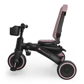 Kinderkraft JAZZ 3 Dreirad faltbar ab ca. 9 Monaten bis 25 kg, 360° drehbarer Sitz, Halbliegeposition vorwärts/rückwärts, UPF 50+ Verdeck wasserabweisend, Freilauf & Lenkermodus, kompakt faltbar, Rosa