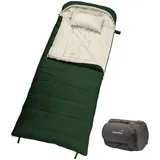 Skandika Deckenschlafsack Oppdal| Erwachsene, 3 Jahreszeiten, Kompakt, leicht, rechteckig | bis 7 °C, 230 × 90 cm | Outdoor, Camping, Wandern (Grün)