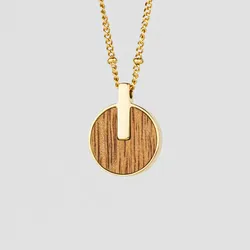 Opacity Halskette mit rundem Holz Anhänger - Holzkern Modell: Jewelry