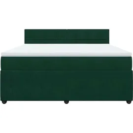 vidaXL Boxspringbett 180 x 200 cm Dunkelgrün