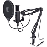 LIAM&DAAN USB Podcast Mikrofon Set mit Mikrofonarm, Spinne & Popschutz Kondensatormikrofon