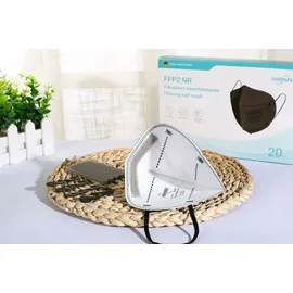 EUROPAPA 20x FFP2 Schwarz Masken 5-Lagen einzelnverpackt CE Zertifiziert