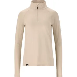 SOS Langarmshirt "Jasna", Herren, Gr. XS, beige, 90% Polyester, 10% Elasthan, unifarben, kurz, hoch geschlossener Ausschnitt, Shirts Langarmshirt, mit bequemem Kragen und diskretem Logodesign