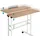 HJH Office 830069 Stehpult höhenverstellbar Workstation I 80x60 Weiß/Eiche Computertisch mit Rollen, Laptop Tisch neigbar