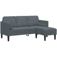 VidaXL Sofa 3-Sitzer mit Chaiselongue L-Form Dunkelgrau 160 cm