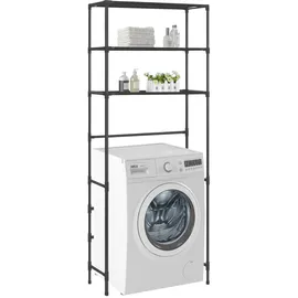 vidaXL Toilettenregal 3 Ablagen Silbern 53x28x169 cm