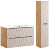 petits-meubles WASCHTISCH 120cm Elora Schwarz und Holz