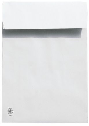 Polsterfaltentaschen C4, mit Spitzboden weiß, Steinmetz, 22.9x32.4 cm