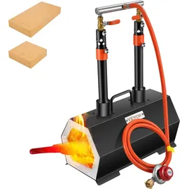 Vevor Gas Schmiedeofen Sechseck, 400 x 215 x 190 mm Gas Schmiede mit Doppelbrenner, Gold, Messing, Bronze, Magnesium, Aluminium, Zinn und Edelstahl, Gas Propan Forge Schmiedeofen 2 m Gasschlauch