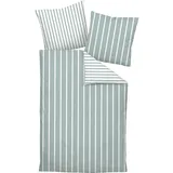 JANINE Interlock Jersey Gestreift Salbeigrün 80 x 80 cm