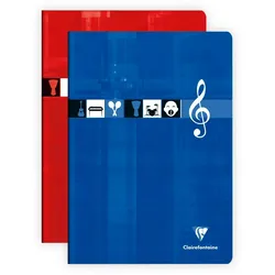 Clairefontaine 10x Noten- und Gesangsheft A4, 24 Blatt 90g, französische Lineatur - Sortiert 3117C