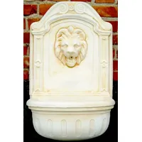 Casa Padrino Wandbrunnen Löwe Weiß / Beige